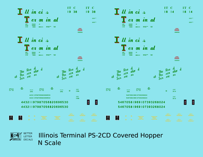 Illinois Terminal PS2-CD Covered Hopper Red and Green