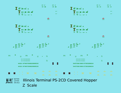 Illinois Terminal PS2-CD Covered Hopper Red and Green