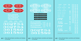 Illinois Terminal Steam Locomotive White and Red  - Decal - Choose Scale
