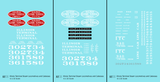 Illinois Terminal Steam Locomotive White and Red  - Decal - Choose Scale