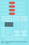 Illinois Terminal Steam Locomotive White and Red  - Decal Sheet