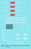 Illinois Terminal Steam Locomotive White and Red  - Decal - Choose Scale