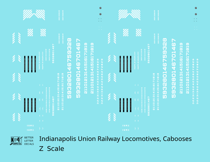 Indianapolis Union Railway Locomotives and Cabooses White