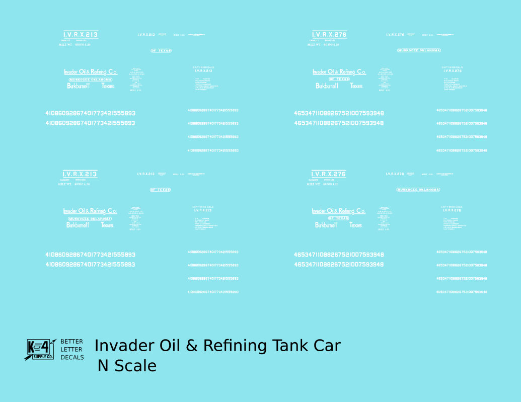 Invader Oil Refining Single Dome Tank Car White