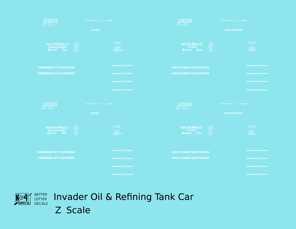 Invader Oil Refining Single Dome Tank Car White