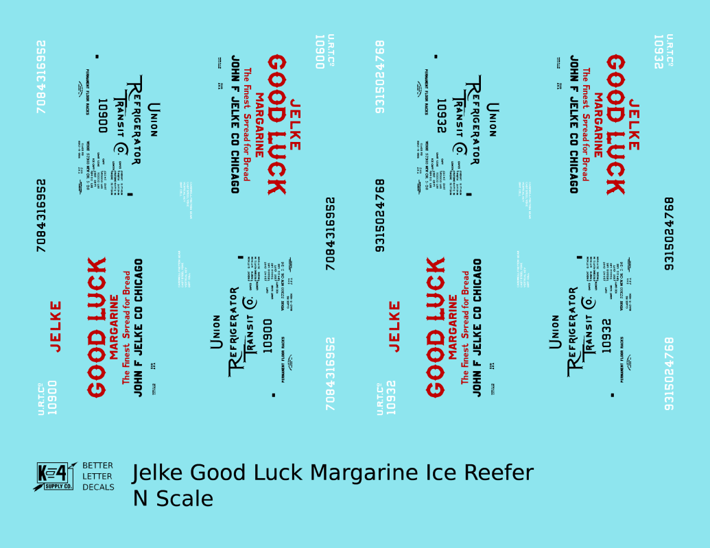 Jelke Good Luck Margarine Billboard Ice Reefer Black and Red