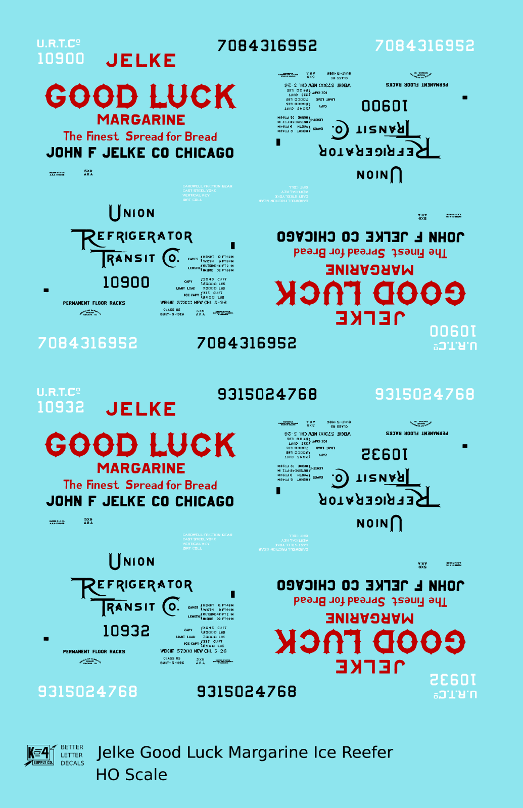 Jelke Good Luck Margarine Billboard Ice Reefer Black and Red
