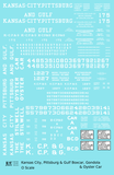Kansas City, Pittsburg and Gulf Boxcar, Gondola and Oyster Car White KCS - Decal Sheet