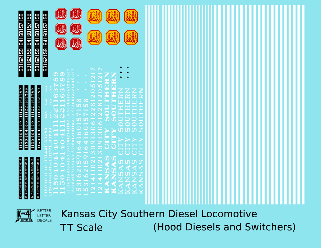 Kansas City Southern Hood Diesel Or Switcher White Black Scheme