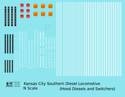 Kansas City Southern Hood Diesel Or Switcher White Black Scheme