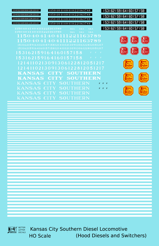 Kansas City Southern Hood Diesel Or Switcher White Black Scheme
