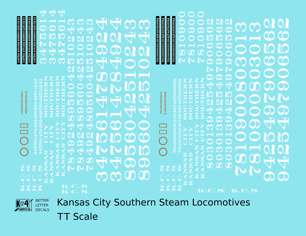 Kansas City Southern Steam Locomotive White