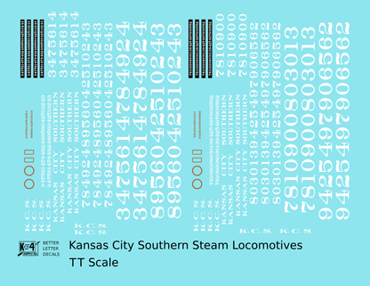 Kansas City Southern Steam Locomotive White