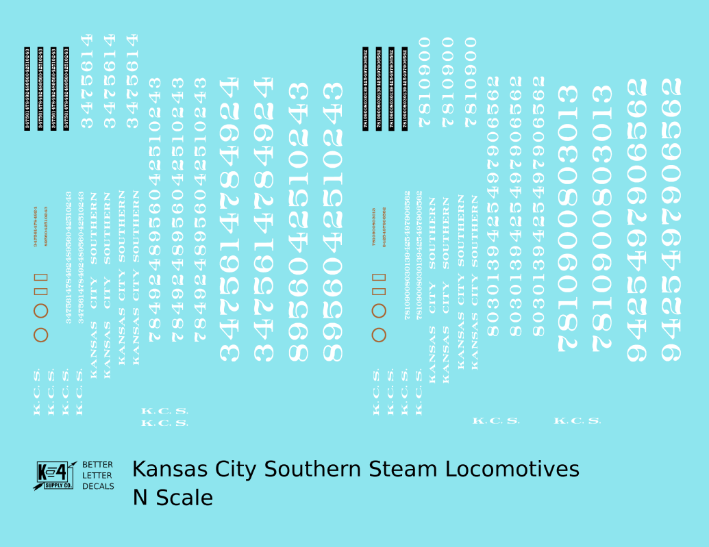 Kansas City Southern Steam Locomotive White