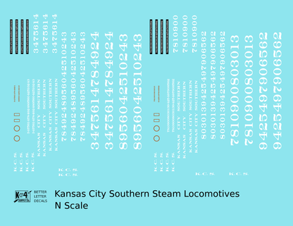 Kansas City Southern Steam Locomotive White