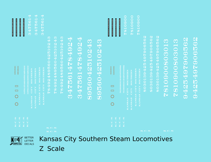 Kansas City Southern Steam Locomotive White
