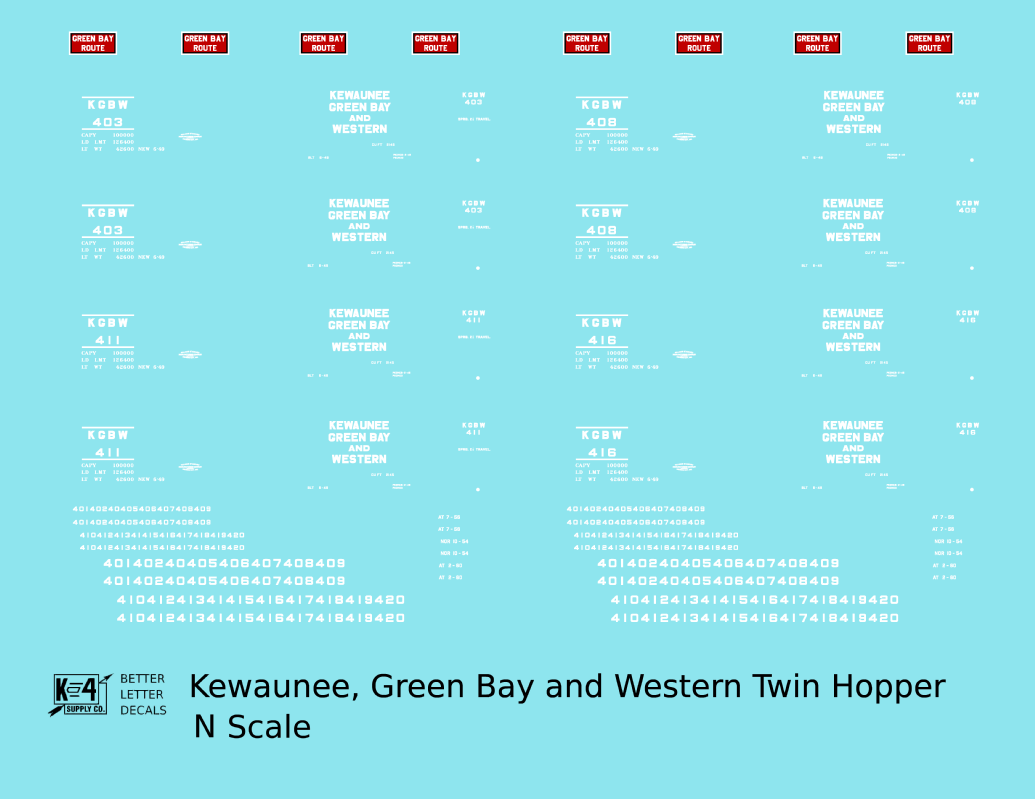 Kewaunee Green Bay and Western Offset Hopper White and Red
