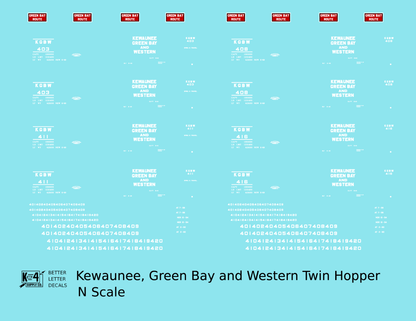 Kewaunee Green Bay and Western Offset Hopper White and Red