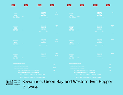 Kewaunee Green Bay and Western Offset Hopper White and Red