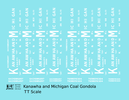 Kanawha and Michigan Coal Gondola White