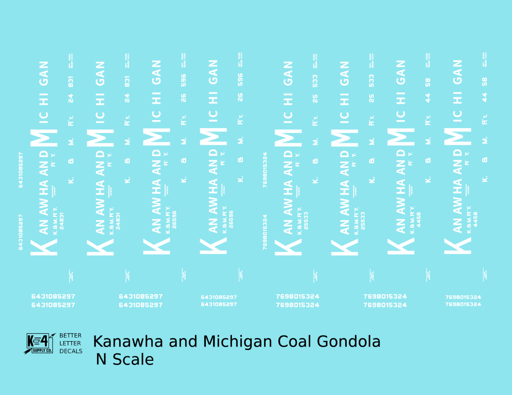 Kanawha and Michigan Coal Gondola White