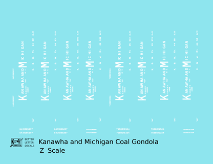 Kanawha and Michigan Coal Gondola White