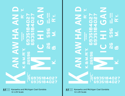 Kanawha and Michigan Coal Gondola White
