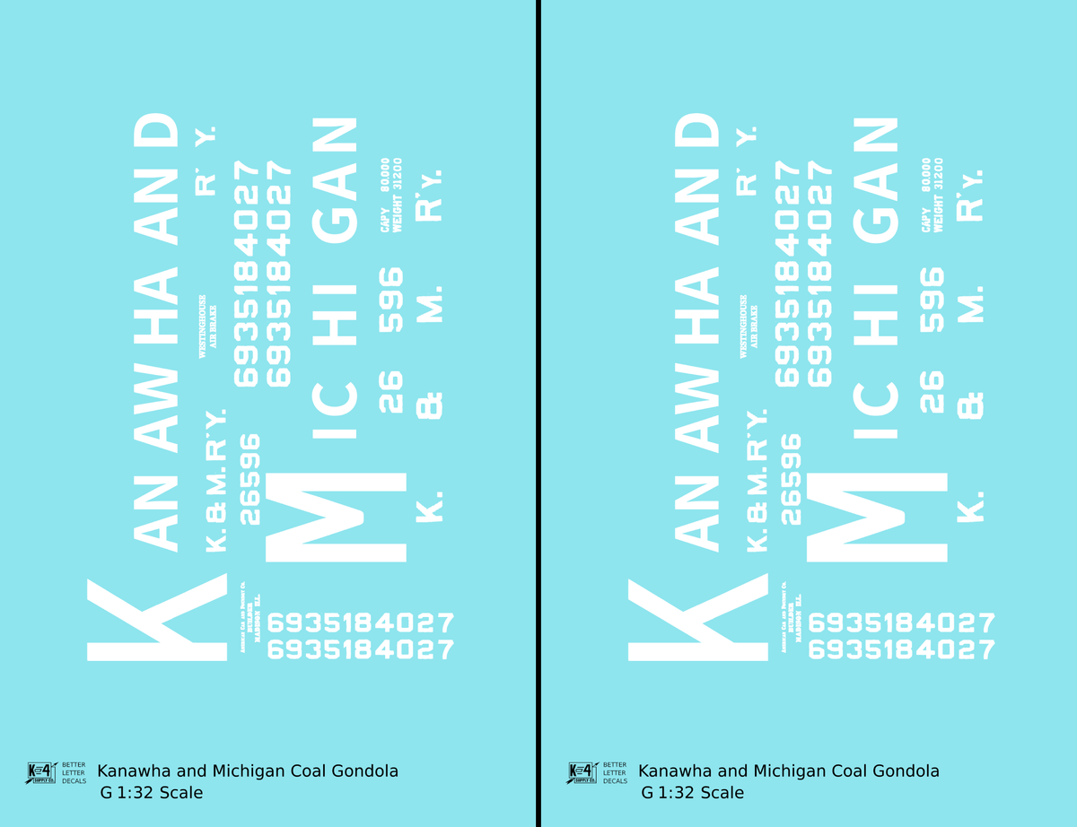 Kanawha and Michigan Coal Gondola White