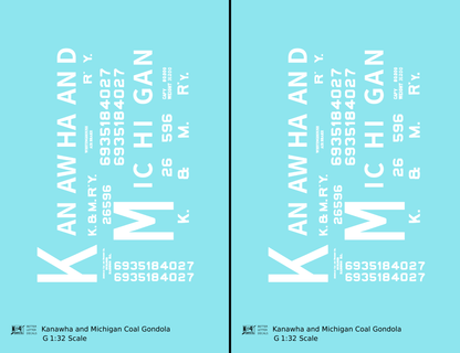 Kanawha and Michigan Coal Gondola White