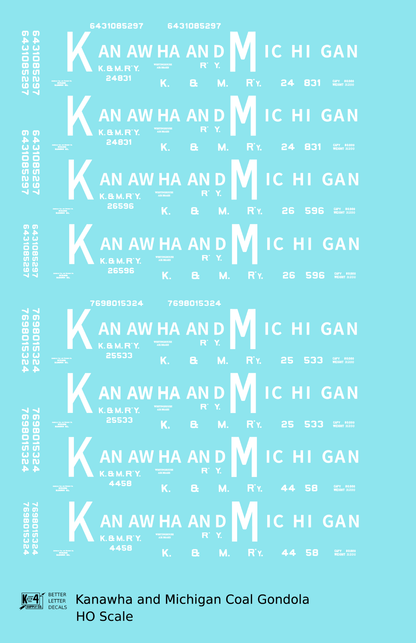 Kanawha and Michigan Coal Gondola White