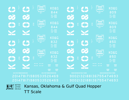 Kansas Oklahoma and Gulf Quad Hopper White KO&G