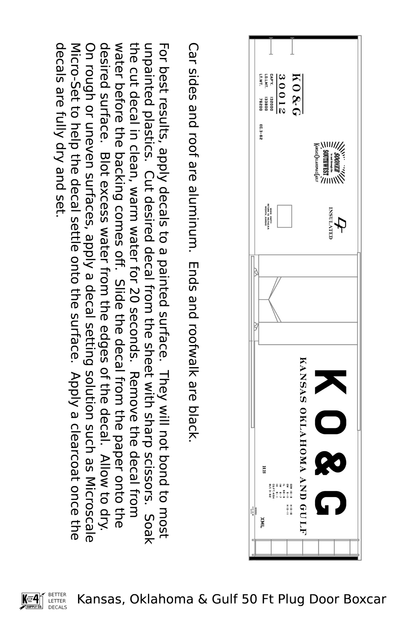 Kansas, Oklahoma and Gulf 50 Ft Insulated Boxcar Black
