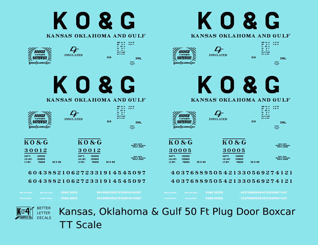 Kansas, Oklahoma and Gulf 50 Ft Insulated Boxcar Black