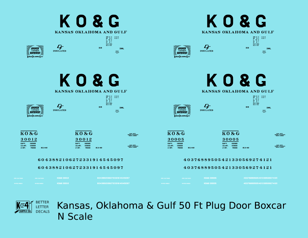 Kansas, Oklahoma and Gulf 50 Ft Insulated Boxcar Black
