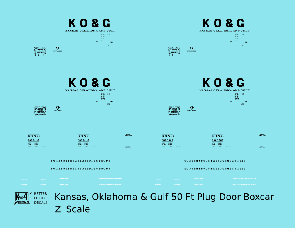 Kansas, Oklahoma and Gulf 50 Ft Insulated Boxcar Black