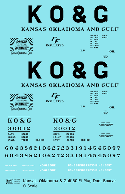 Kansas, Oklahoma and Gulf 50 Ft Insulated Boxcar Black