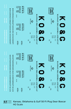 Kansas, Oklahoma and Gulf 50 Ft Insulated Boxcar Black  - Decal - Choose Scale