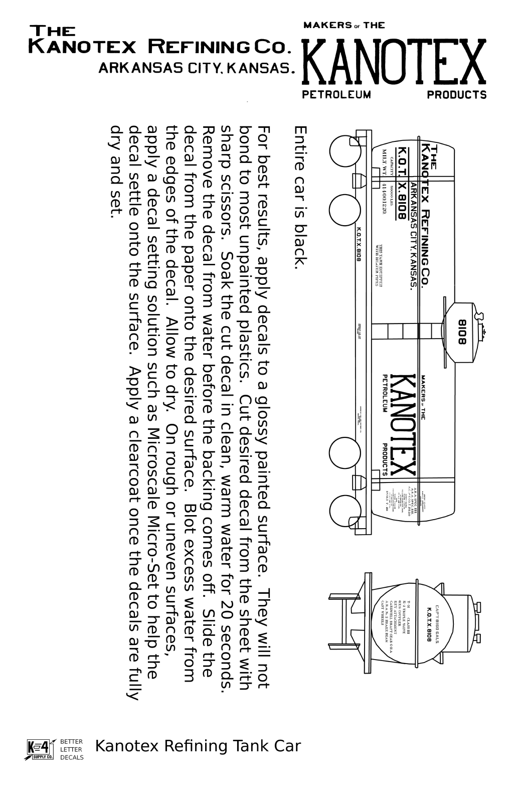 Kanotex Refining Tank Car White