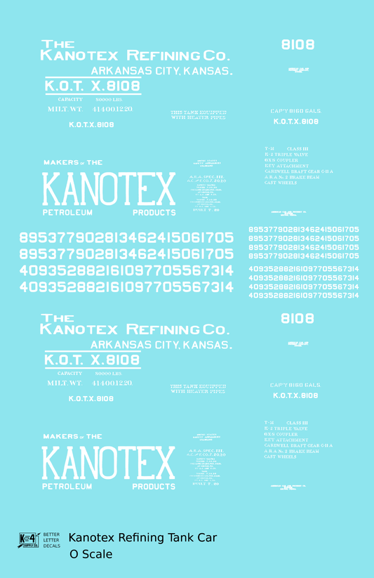 Kanotex Refining Tank Car White