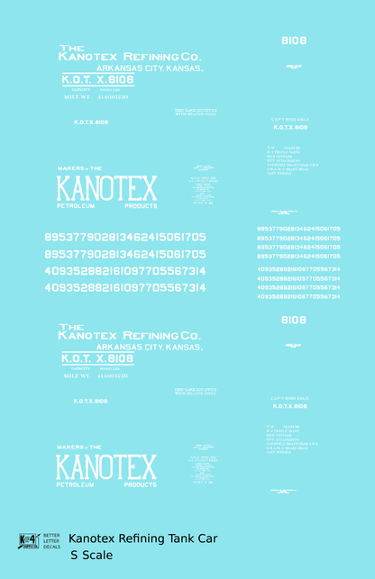 Kanotex Refining Tank Car White