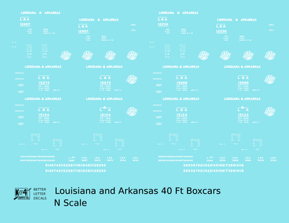 Louisiana and Arkansas 40 Ft Boxcar White