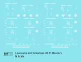 Louisiana and Arkansas 40 Ft Boxcar White