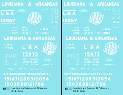Louisiana and Arkansas 40 Ft Boxcar White