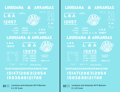 Louisiana and Arkansas 40 Ft Boxcar White