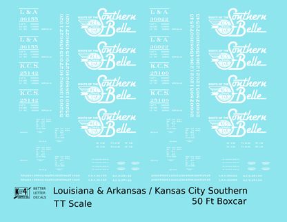 Kansas City Southern / Louisiana and Arkansas 50 Ft Boxcar White Southern Belle