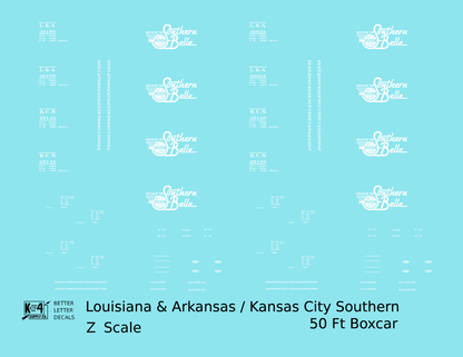 Kansas City Southern / Louisiana and Arkansas 50 Ft Boxcar White Southern Belle