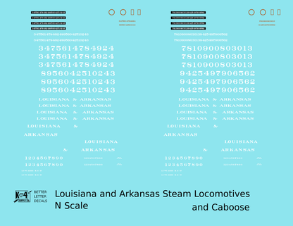 Louisiana and Arkansas Steam Locomotive and Caboose White KCS
