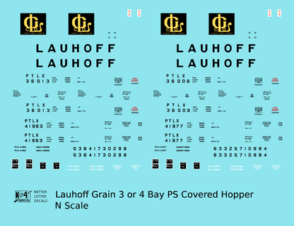 Lauhoff Grain Company PS Covered Hopper Black and Yellow