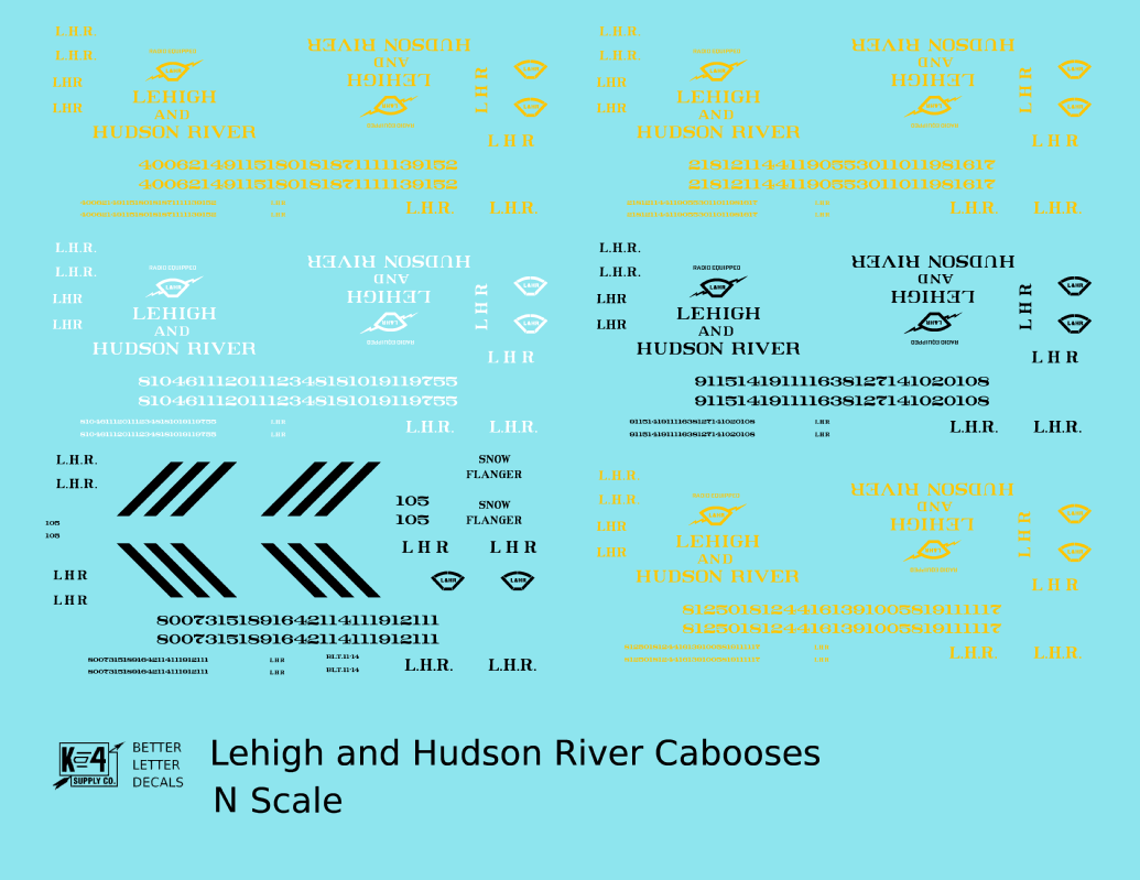 Lehigh and Hudson River Caboose and Flanger White, Yellow and Black