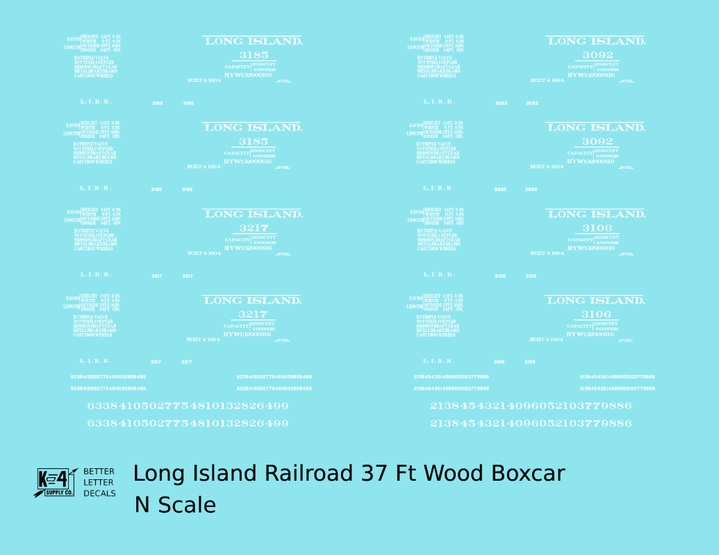 Long Island Railroad 37 Ft Wood Boxcar White